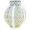 7" White Integrated Floral Pattern Outdoor Solar Lantern with Handle